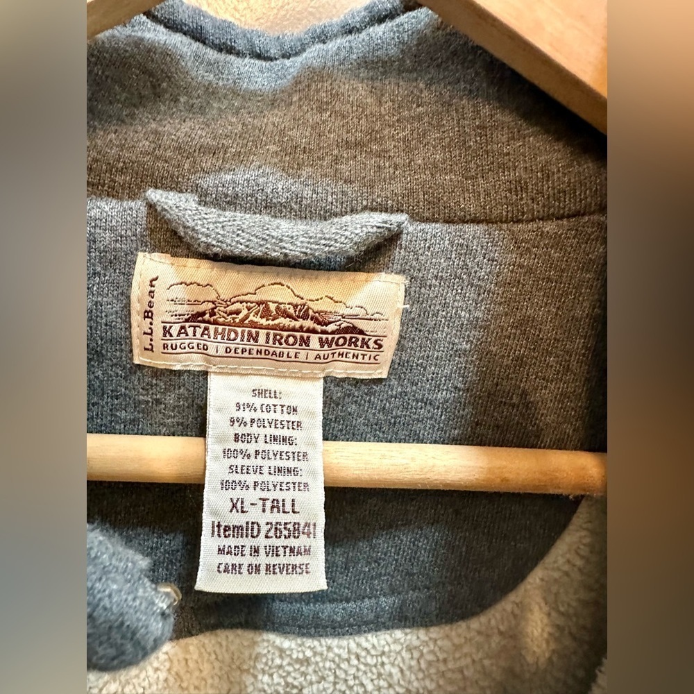 L.L. Bean Katahdin Iron Works Full Zip-Up Sweatshirt in Gray Size XL - Picture 2 of 7
